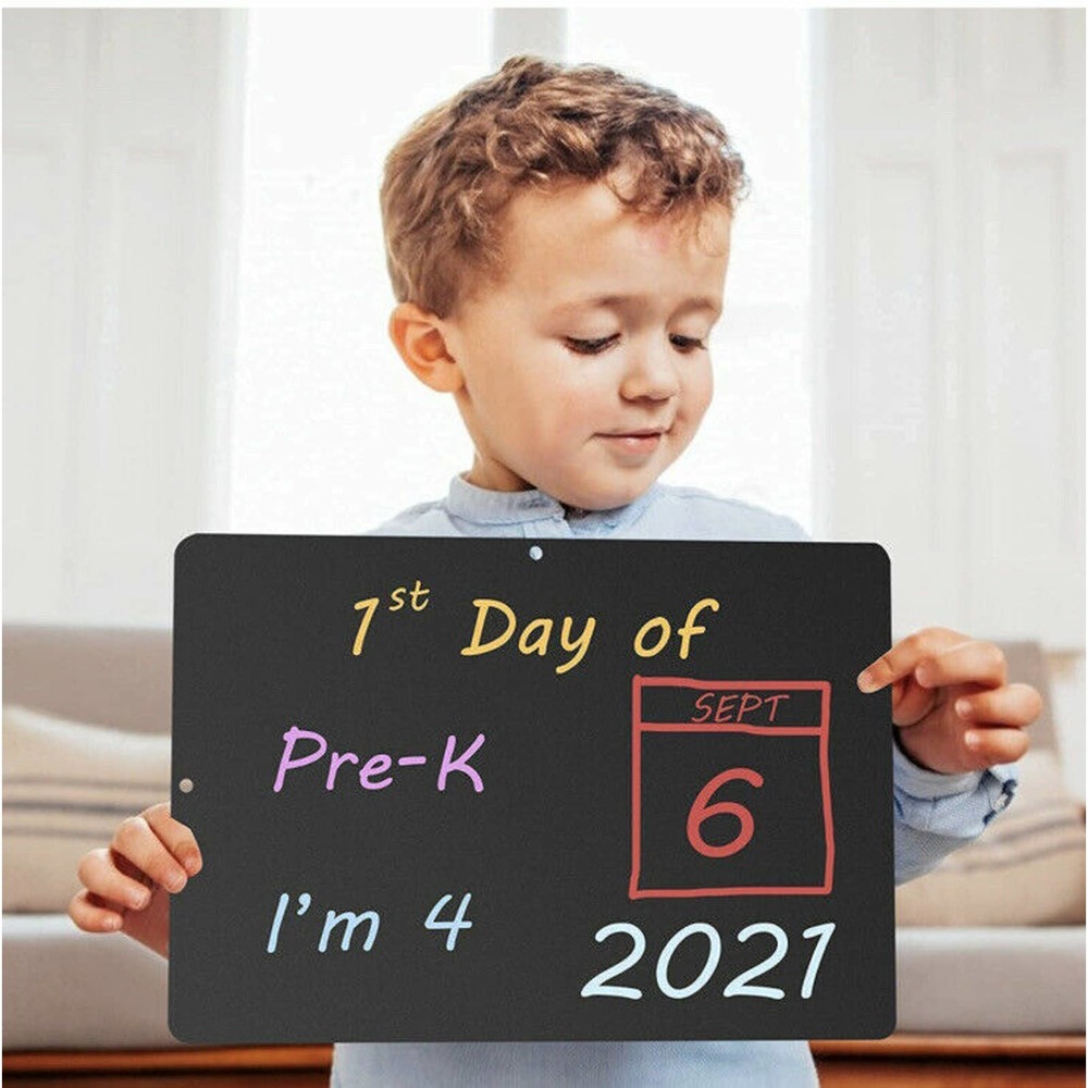 12×8'' Double-Sided Chalkboard for Kids, DIY First Day of School Chalkboard - Picture 4 of 7